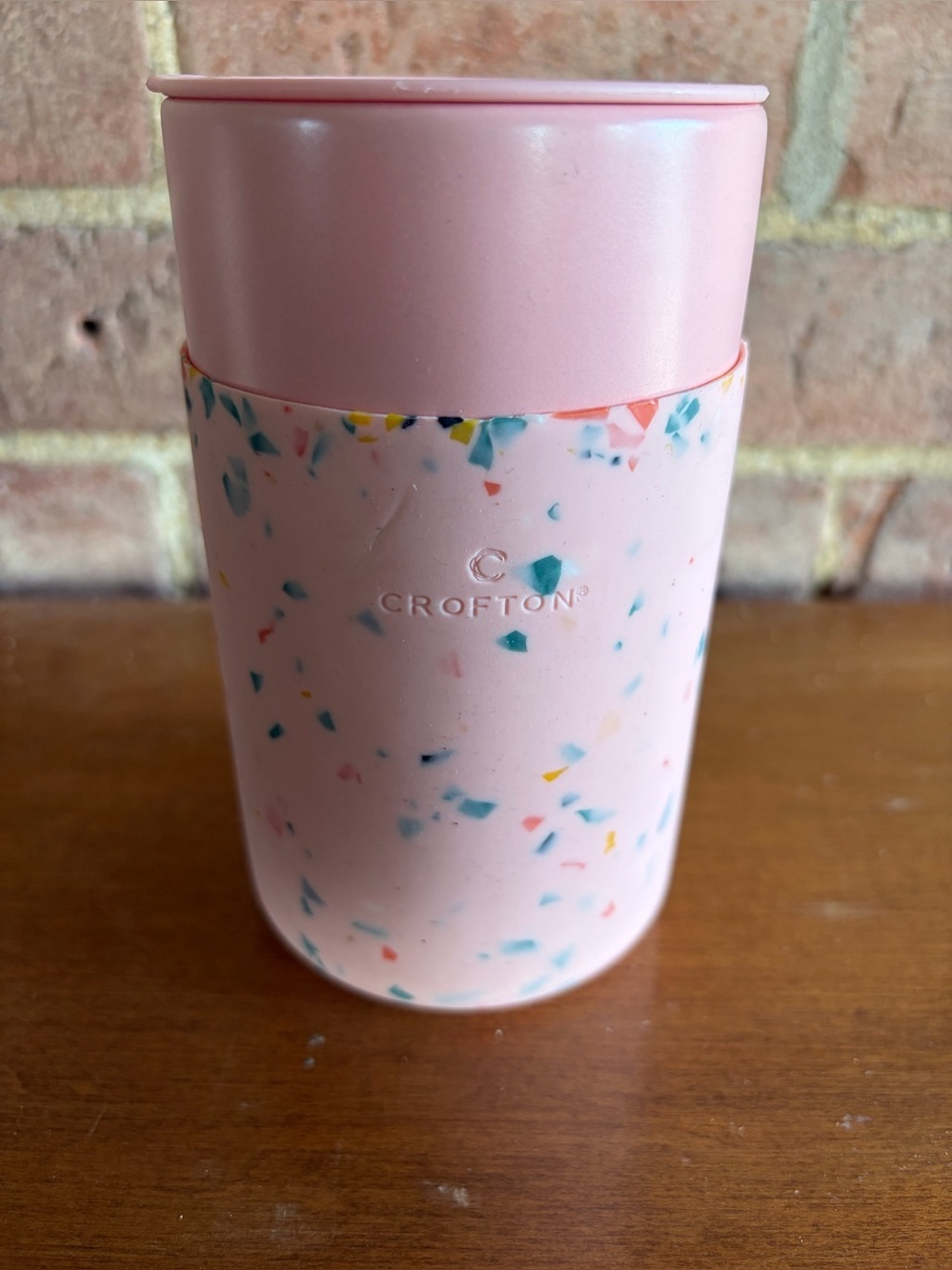 Crofton Ceramic Mug With Silicon Protective Sleeve 16 Fl Oz pink Confetti